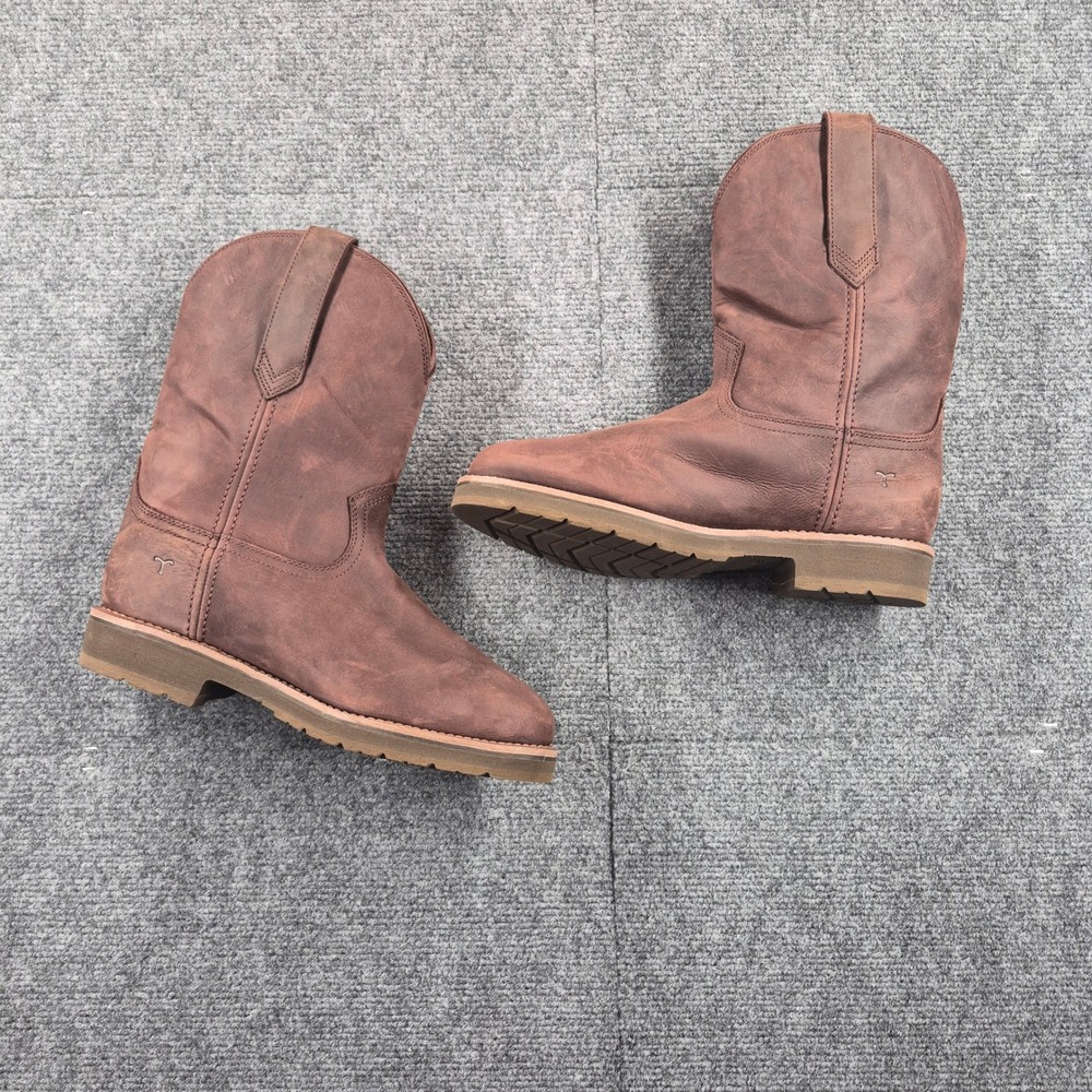 Tecovas The Stockton Mens Bison Leather Western Work Boots Brow11.5 EE